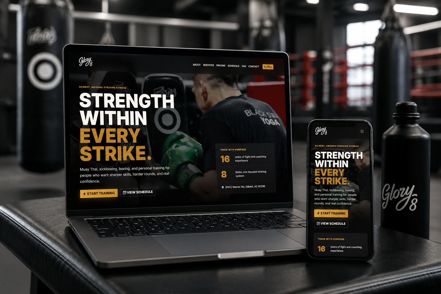 Glory8 Fitness website case study preview