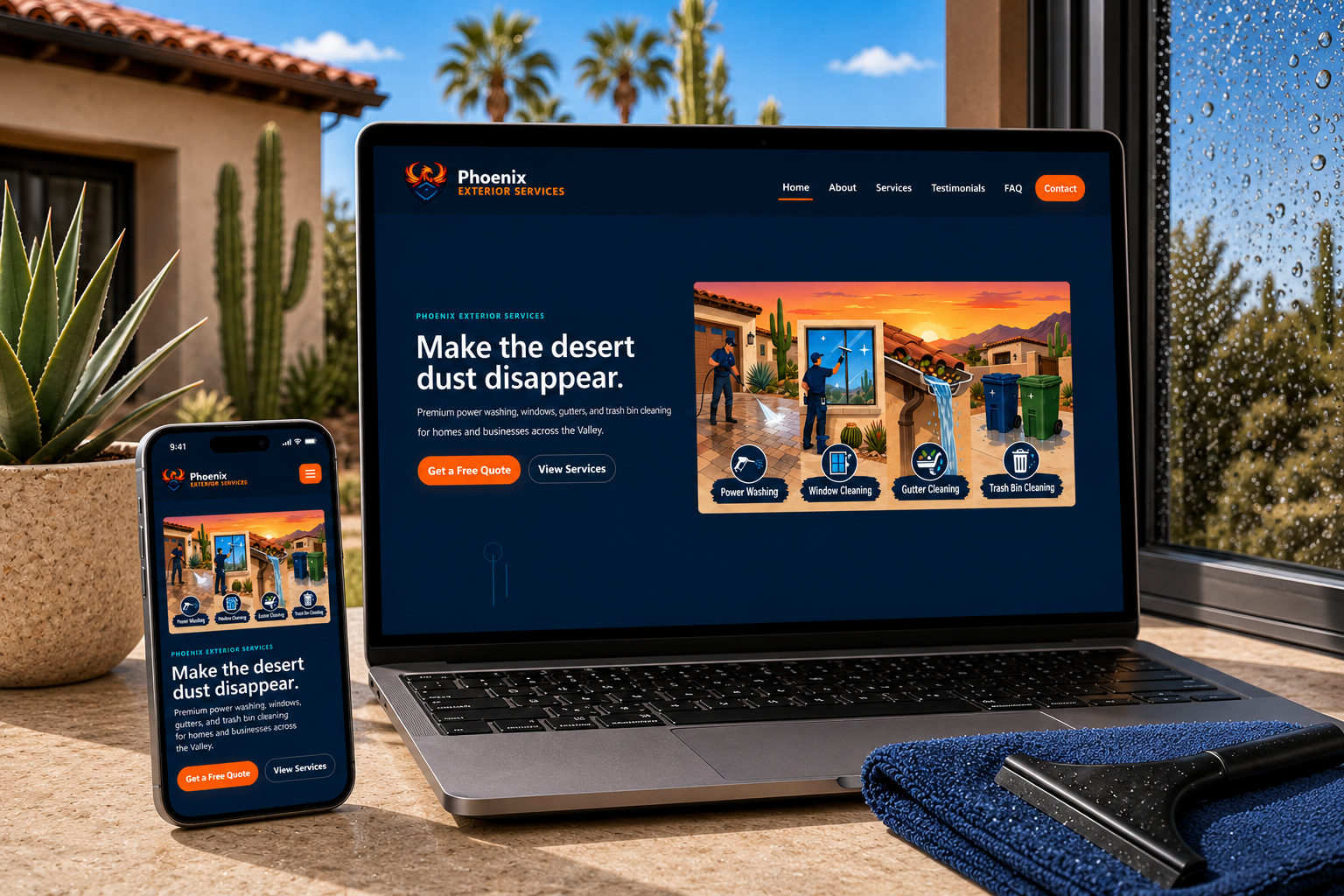 PhxExteriorServices website case study preview